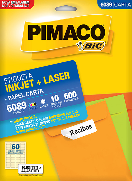  ETIQUETA - 6089 16,93X44,45 10FL PIMACO 