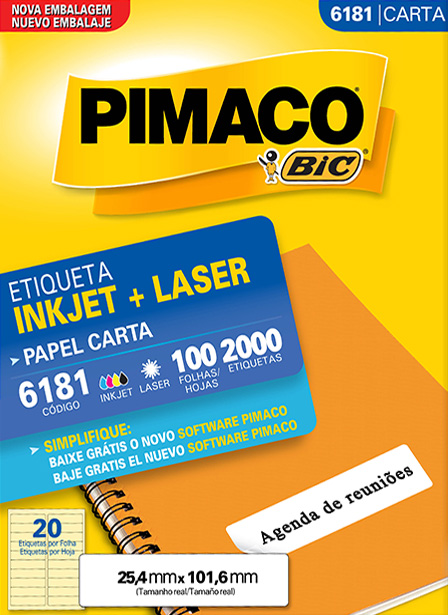  ETIQUETA - 6181 25X101 C/100FLS PIMACO 