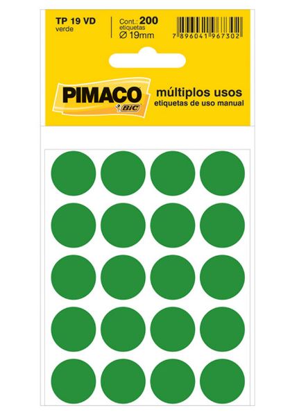  ETIQUETA - TP 19 VERDE C/ 200 PIMACO 